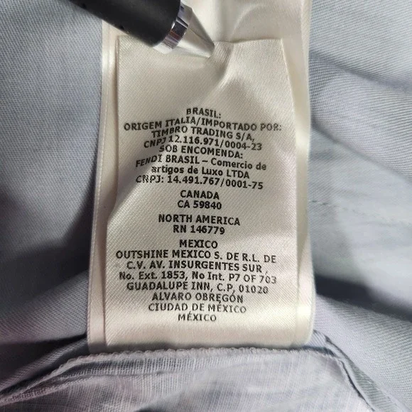 Fendi FF Logo Linen Shorts Mens Bermuda Blue White IT 52 FB0821 AR62 - Picture 14 of 15